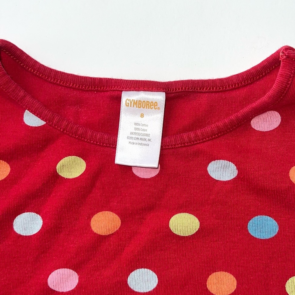 Gymboree size 8 red rainbow polka dot pajamas - Picture 4 of 5